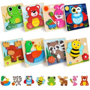Montessori Animal Wooden Puzzle Toys for Toddlers