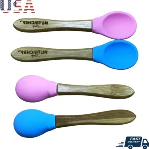 Bamboo Silicone Baby Spoon Set