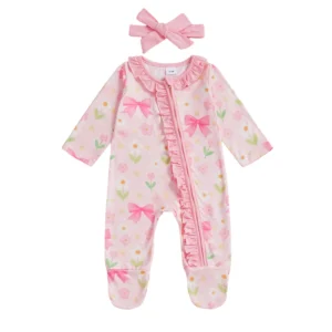 Infant Girl Ruffled Romper Set