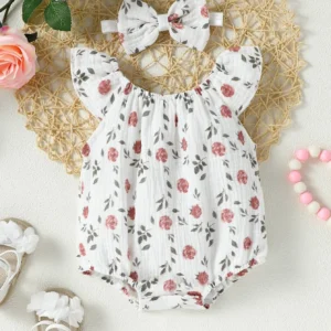 Baby Girl Bodysuit Headband Set